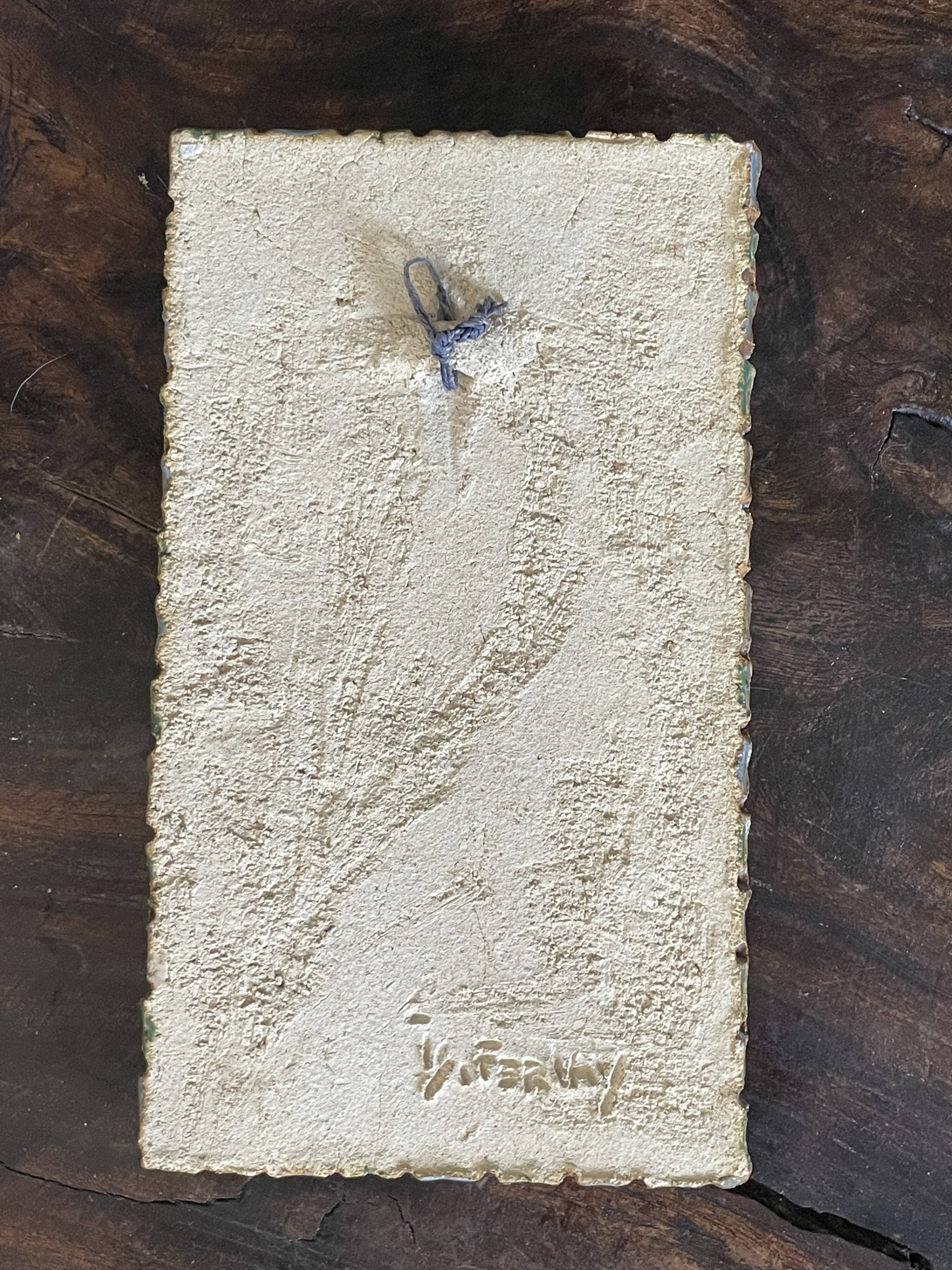 Wall plaque in ceramic by Isabelle Ferlay, Atelier les Argonautes, 1960