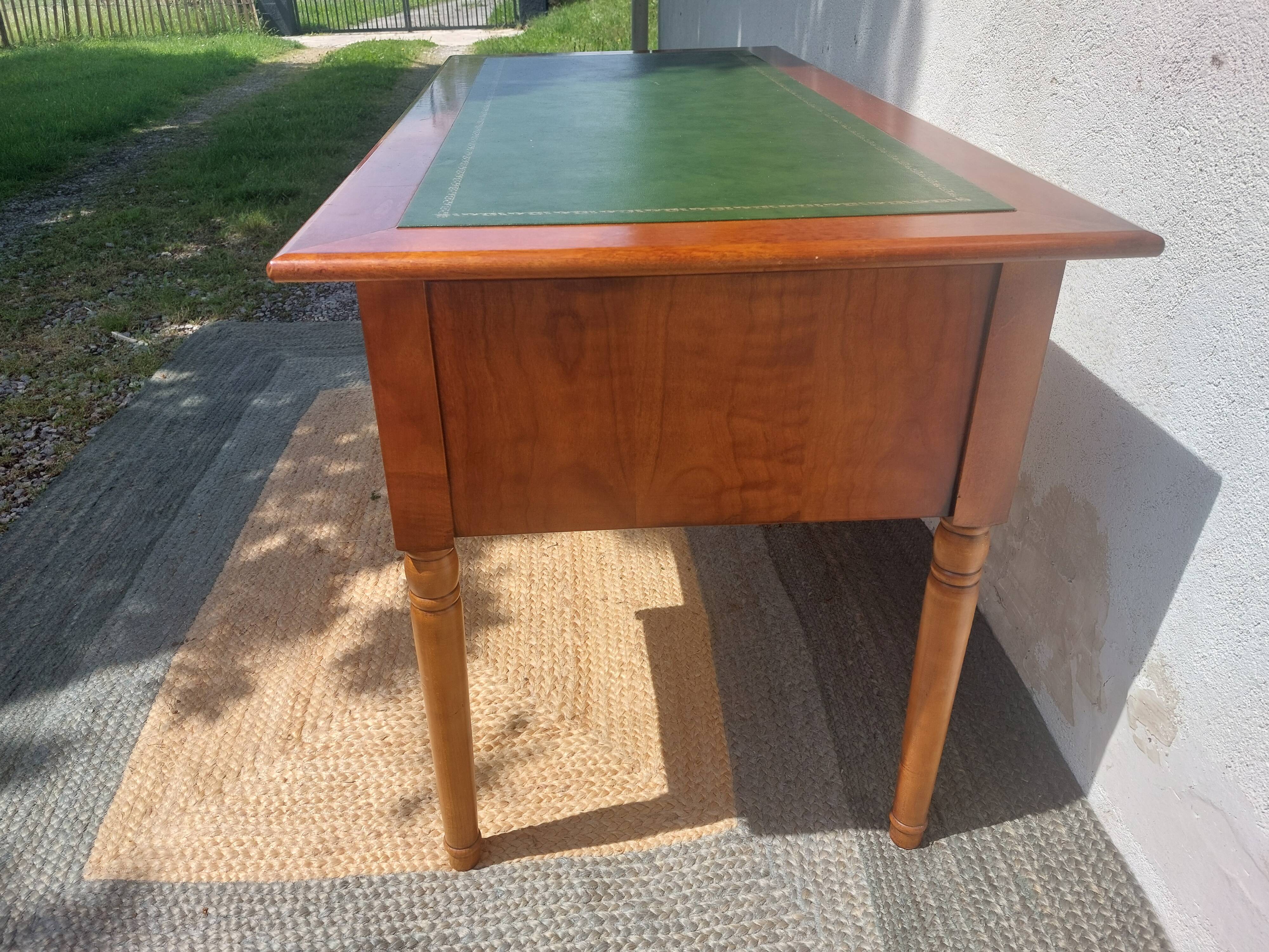 Green leather top desk