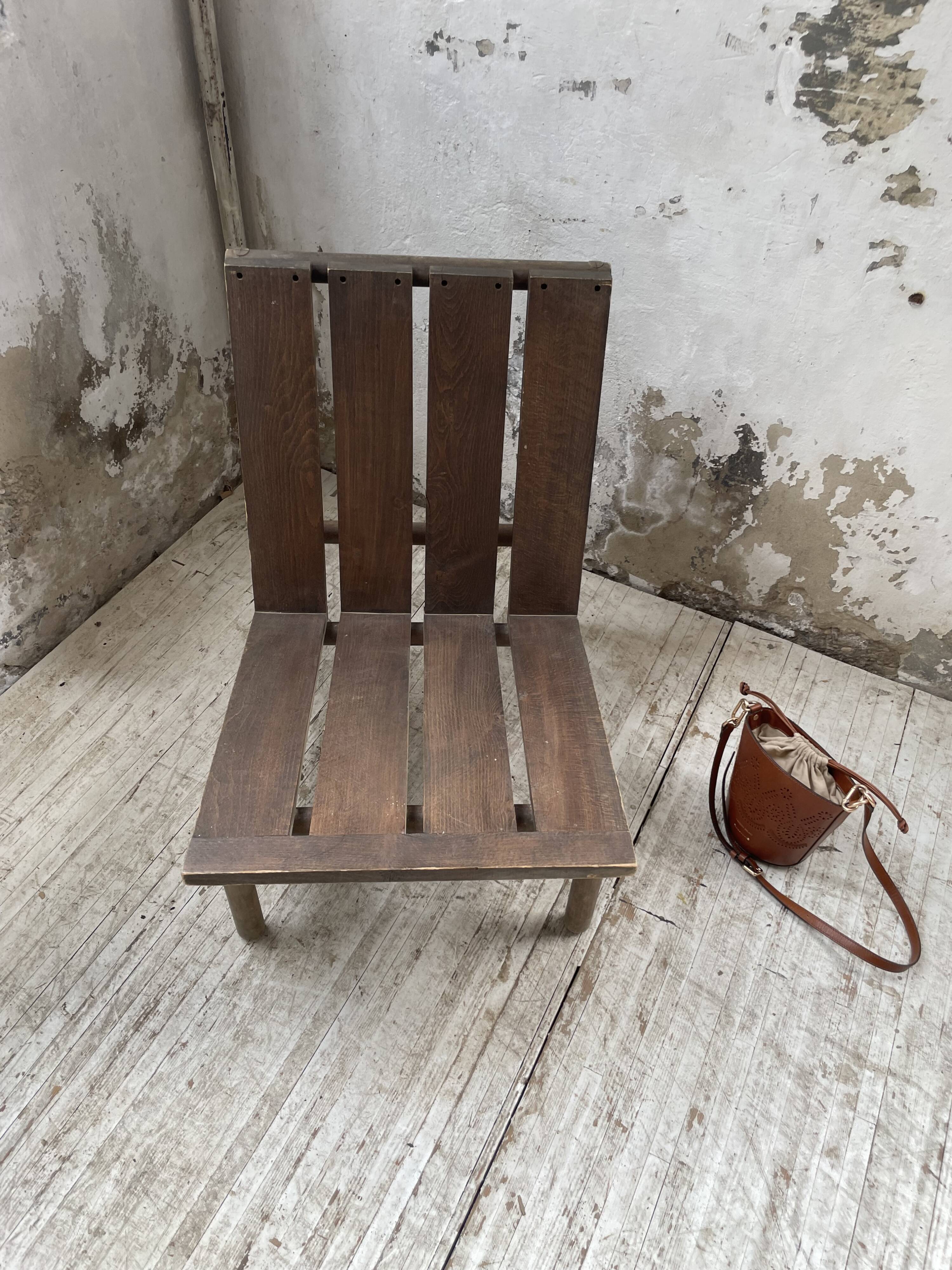 Modernist oak armchair
