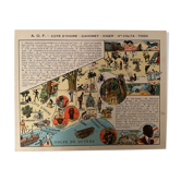 Affiche ancienne carte de l'Afrique Occidentale Française - 1931