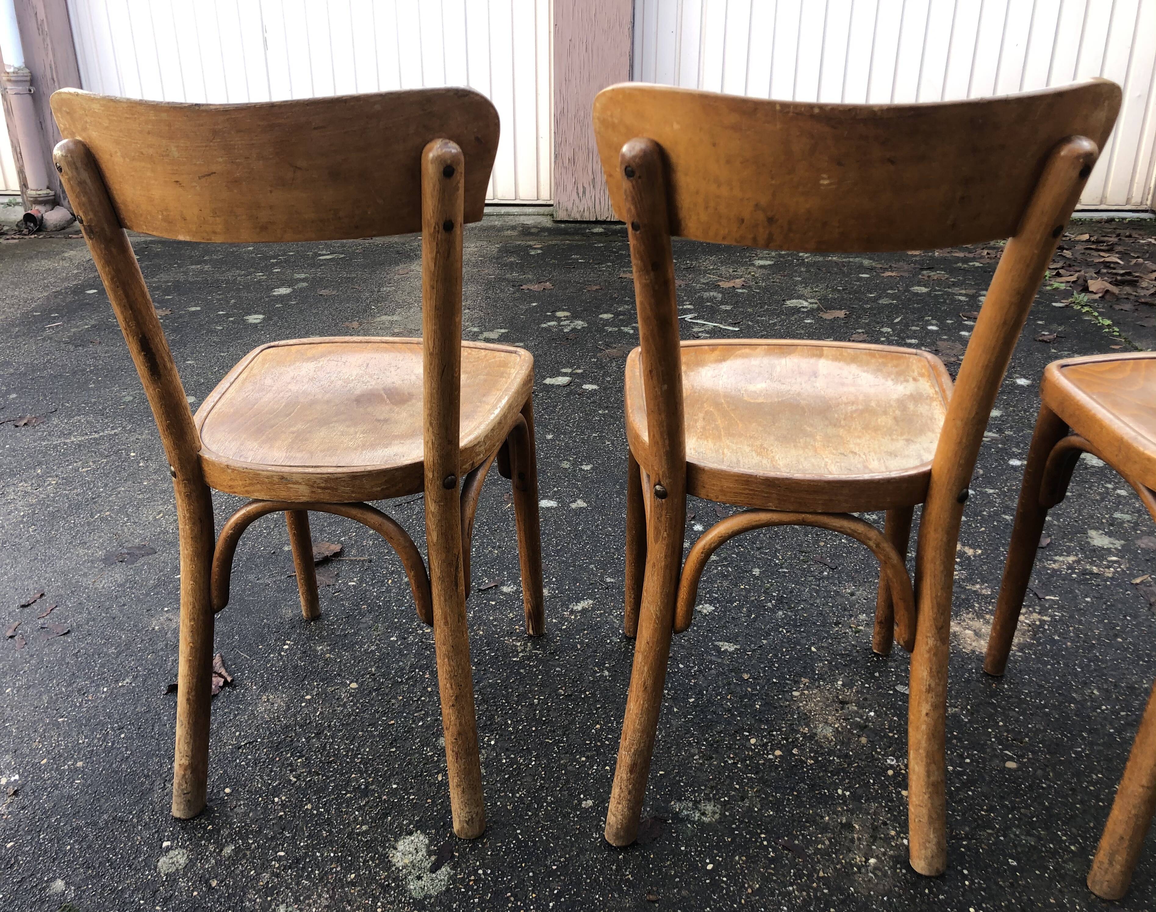 Lot of 4 vintage bistro chairs