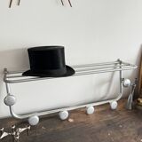Vintage wall-mounted aluminum coat rack