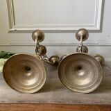Pair of old brass candlesticks
