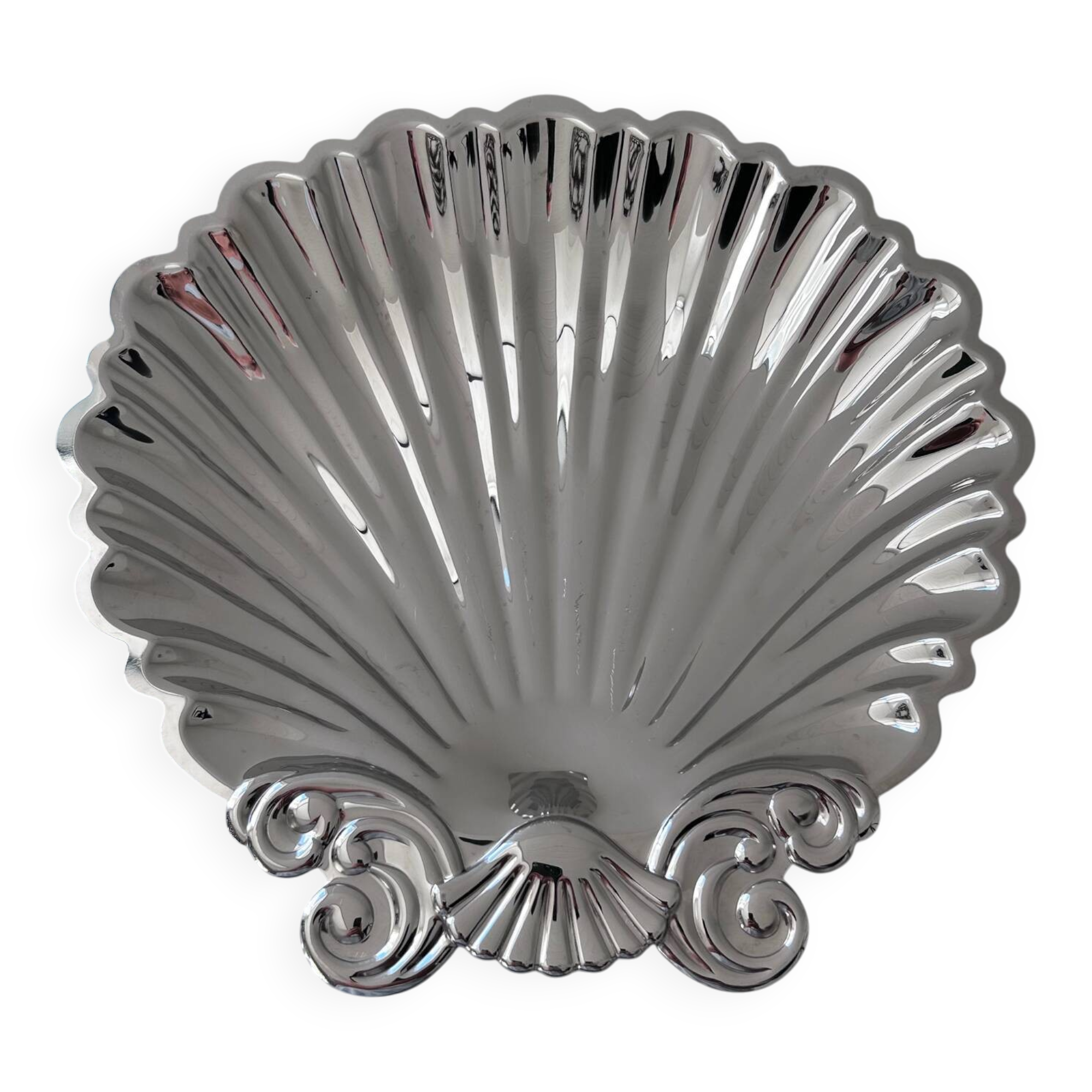 Large stainless steel seashell bowl