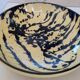 Plat rond  jatte saladier terre cuite émaillée bleu creme