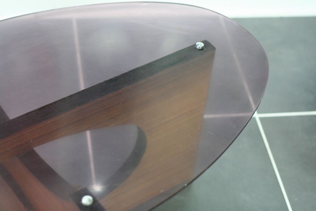 Vintage coffee table 70s plexiglas and formica 1970 smoked plexi