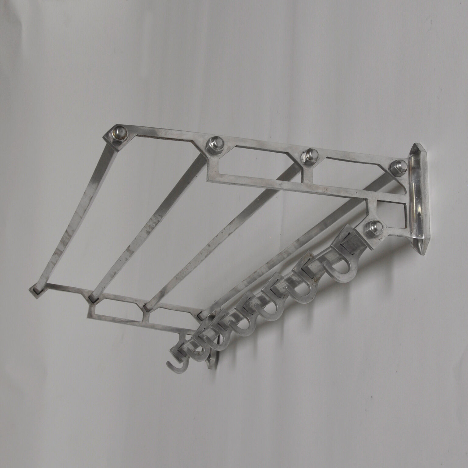 Aluminum coat rack in art deco style, 1970's