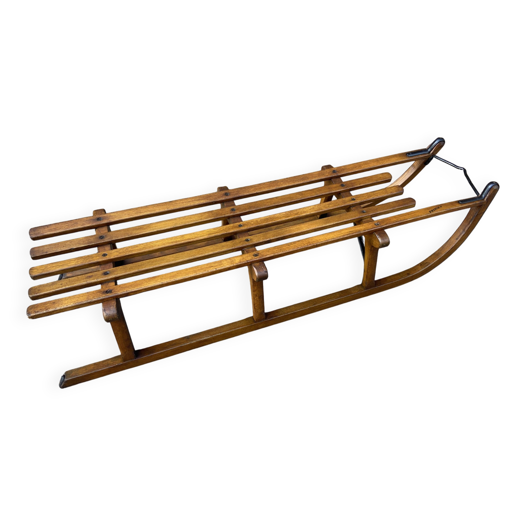 Antique sled toboggan Snow winter sport vintage