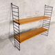 Vintage wall shelf in cherry and black metal Style String Tomado
