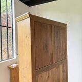 Glass cabinet or display case in pine 1950