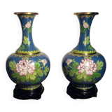 Pair of Chinese cloisonné vases