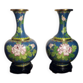 Pair of Chinese cloisonné vases
