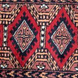 Tapis vintage pakistanais Ersari fait main en laine – 33 x 66 cm – 1970s
