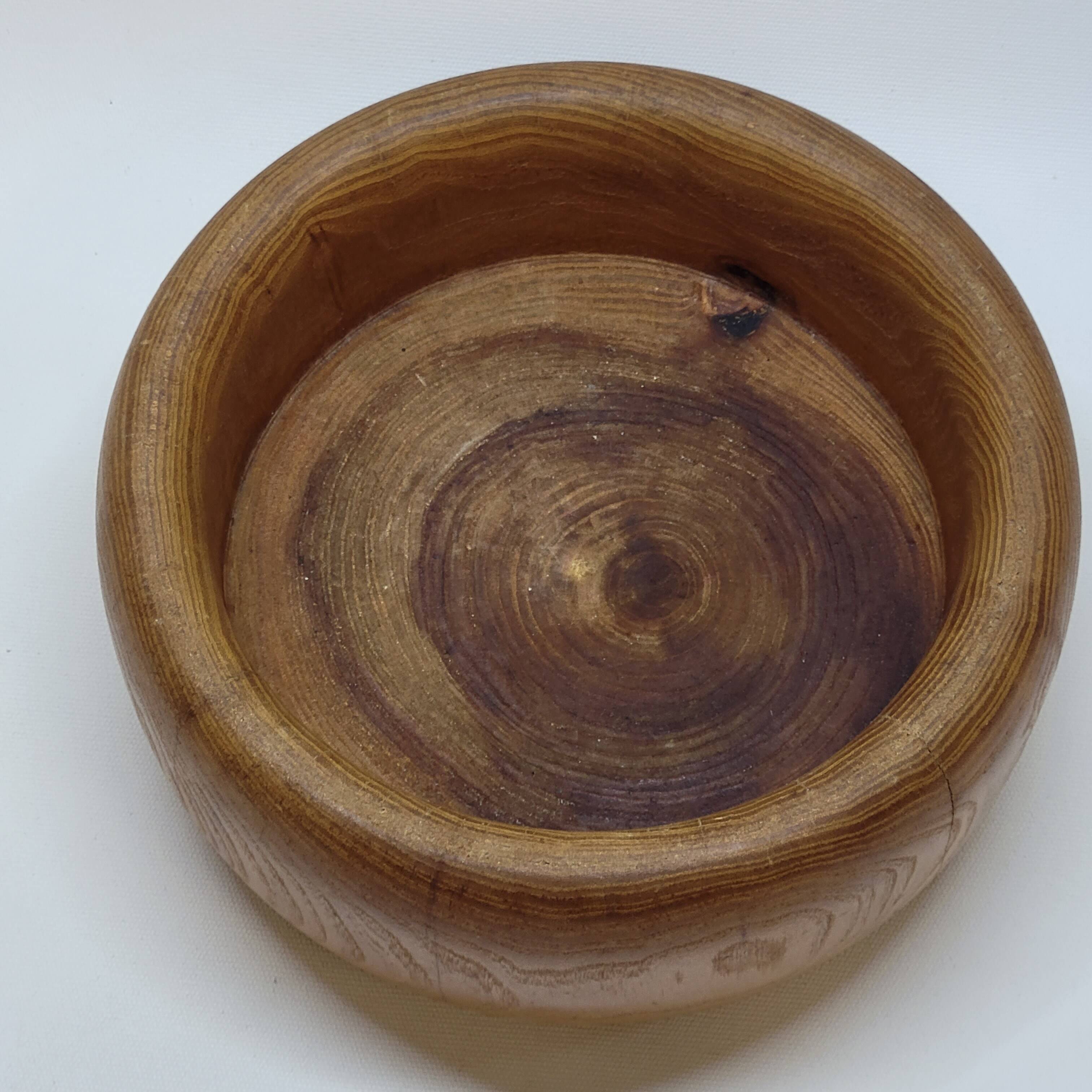 Vintage Scandinavian Turned Wood Empty Pocket Bowl