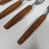 8-piece teak cake server set, Denmark 1970