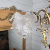 Old bronze chandelier 8 lights, 128cms h