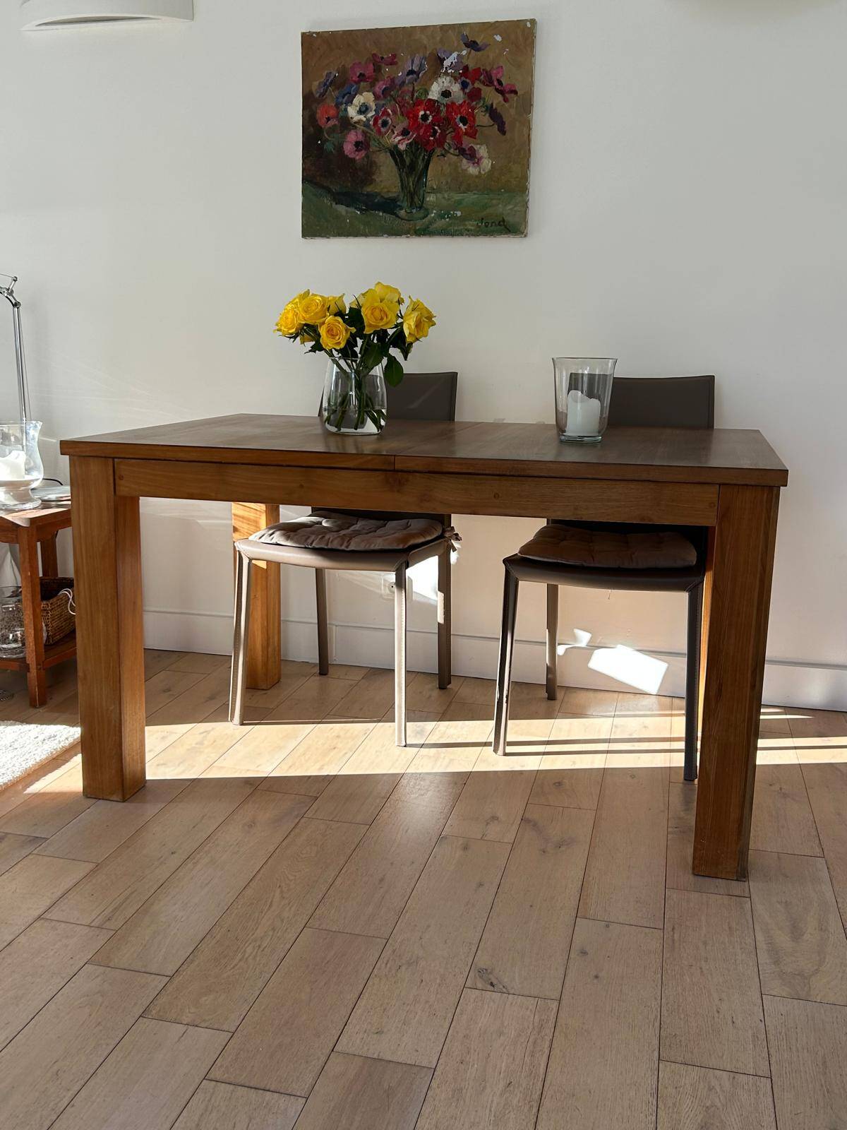 Ethnicraft teak dining table with slice extension