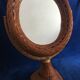 Braided wicker rattan mirror