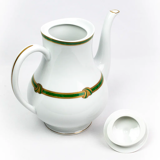 Christofle Paris – Teapot in porcelain, Green Ribbon model