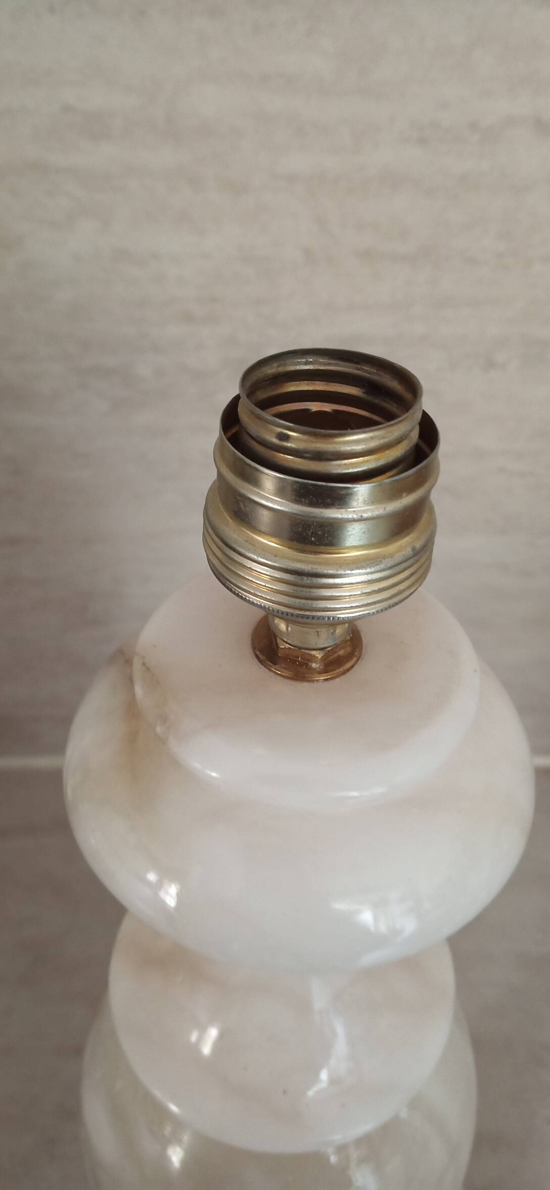 Alabaster baluster lamp base 48 cm