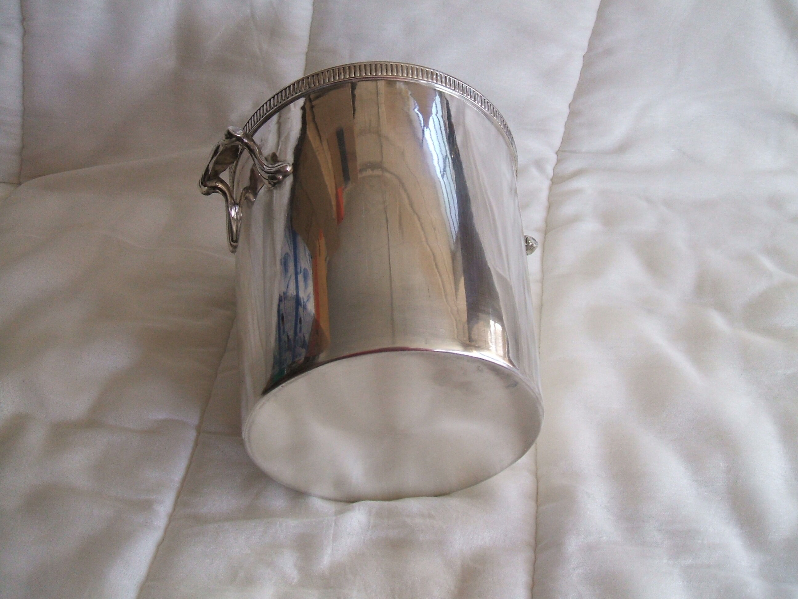Silver metal champagne bucket ercuis