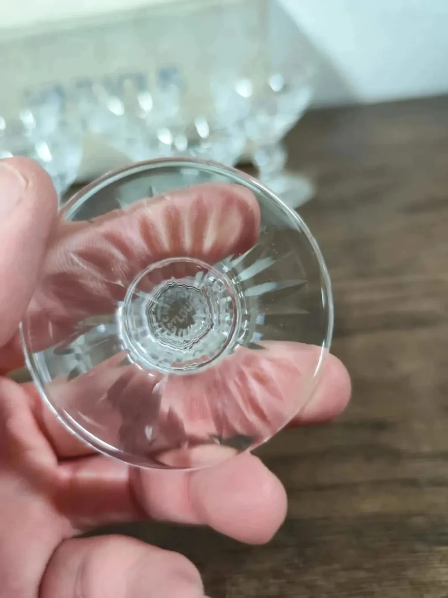 6 crystal digestif glasses from Saint Louis Trianon.