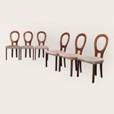 Zes Mid Century eettafel stoelen