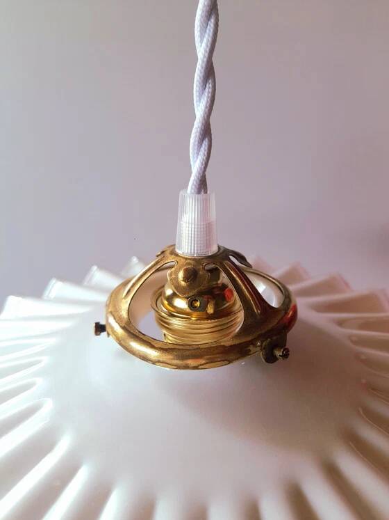 Suspension in pleated opaline 1950
