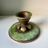 Scandinavian ART DECO candle holder in Bronze with verdigris patina