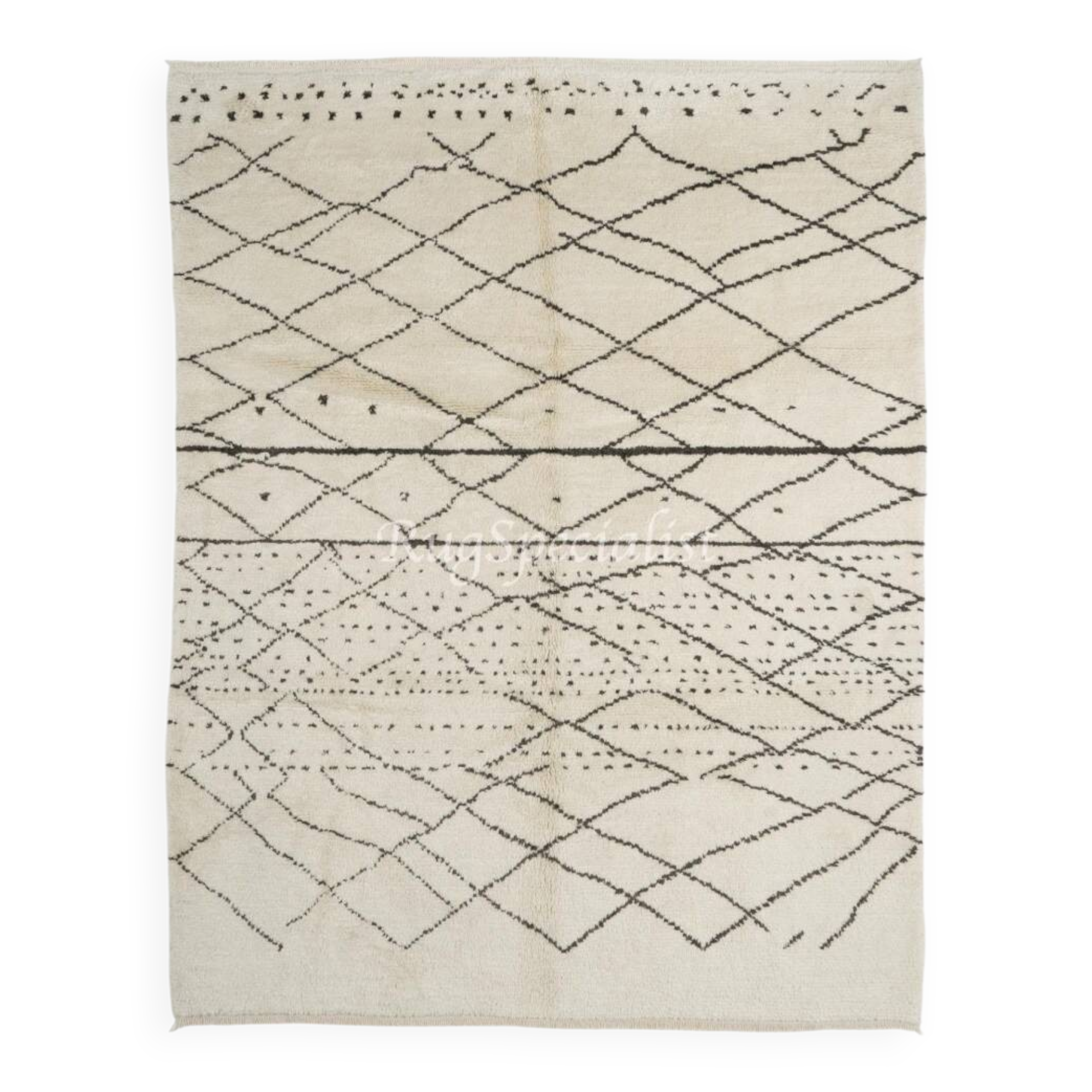 Modern Handknotted Moroccan Azilal style Rug, 100% Wool, Custom Options Available