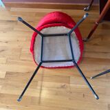 Pair of Pelfran moumoute barrel chairs, vintage from the 60s-70s, compass base.