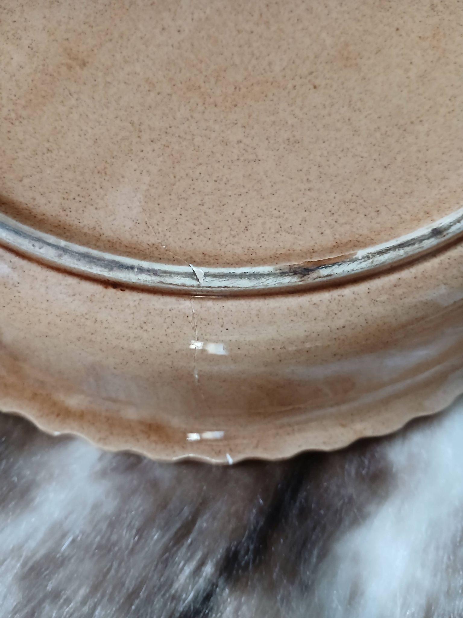 Antique pie dish in slipware