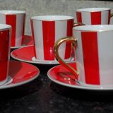 Striped cups and saucers