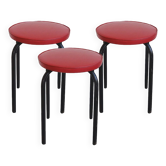 Set of 3 “TR3” model stools by Pierre Guariche for Meurop