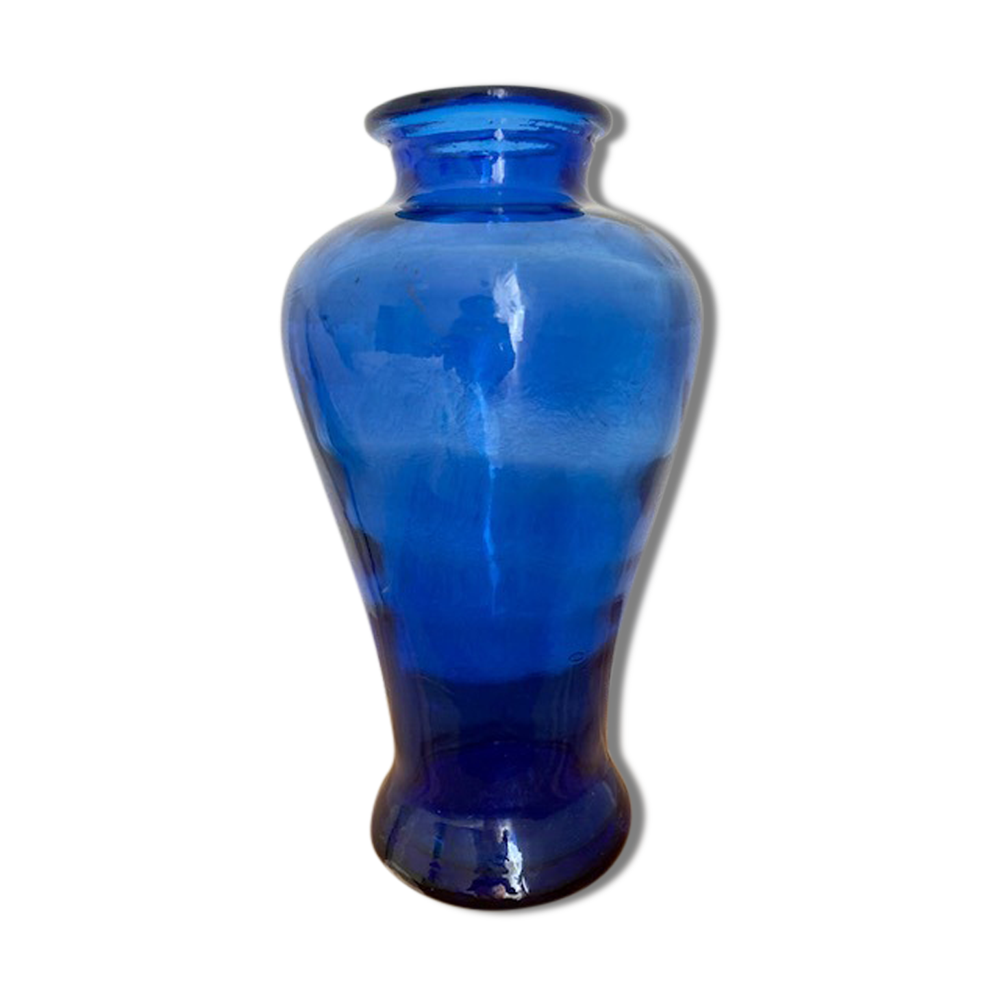 Blue glass vase