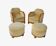 Pair of Art Deco armchairs and poufs