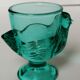 Coquetier poule verre bleu vert émeraude