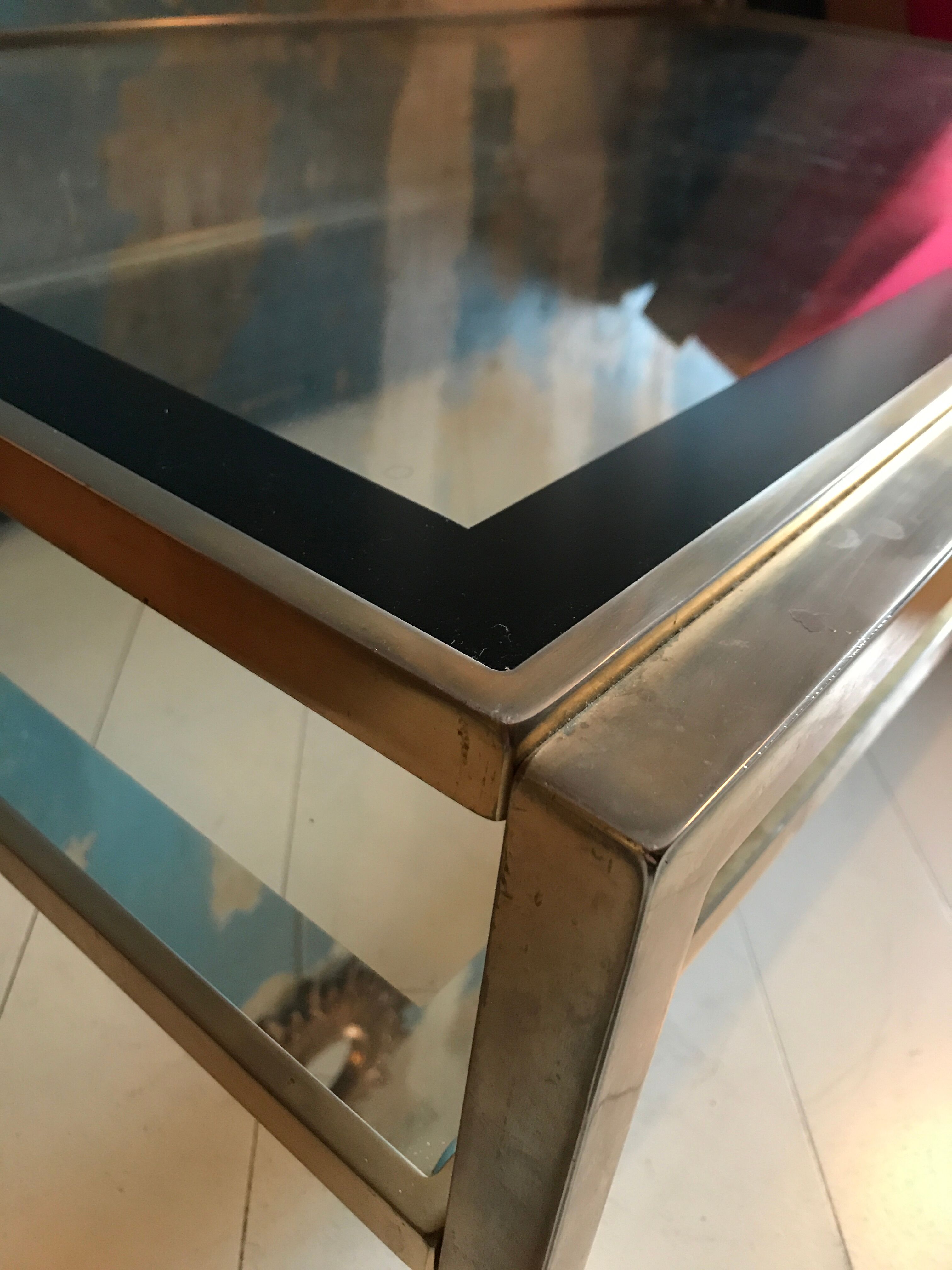 Brass and glass table