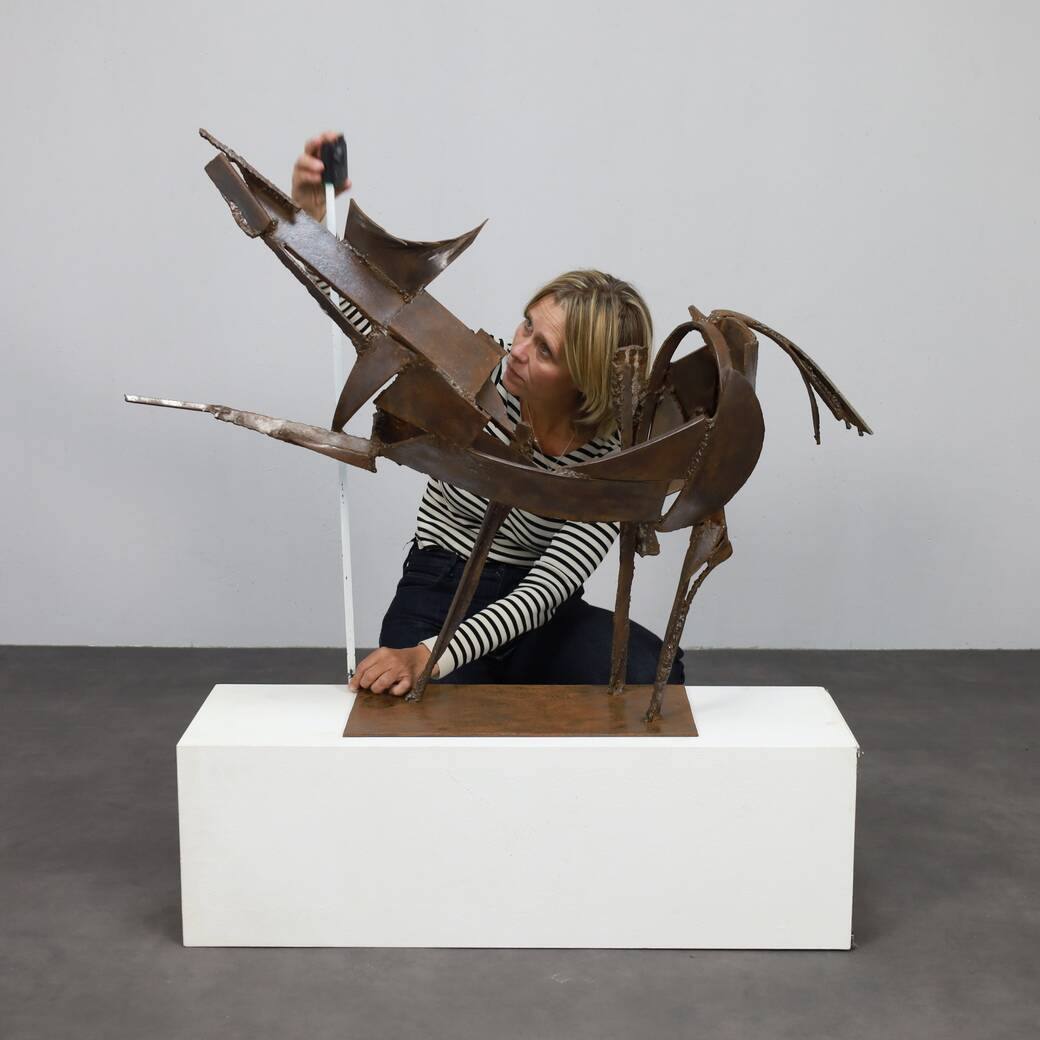 Iron horse sculpture by Raphael Saintenoy, Europe 1960s