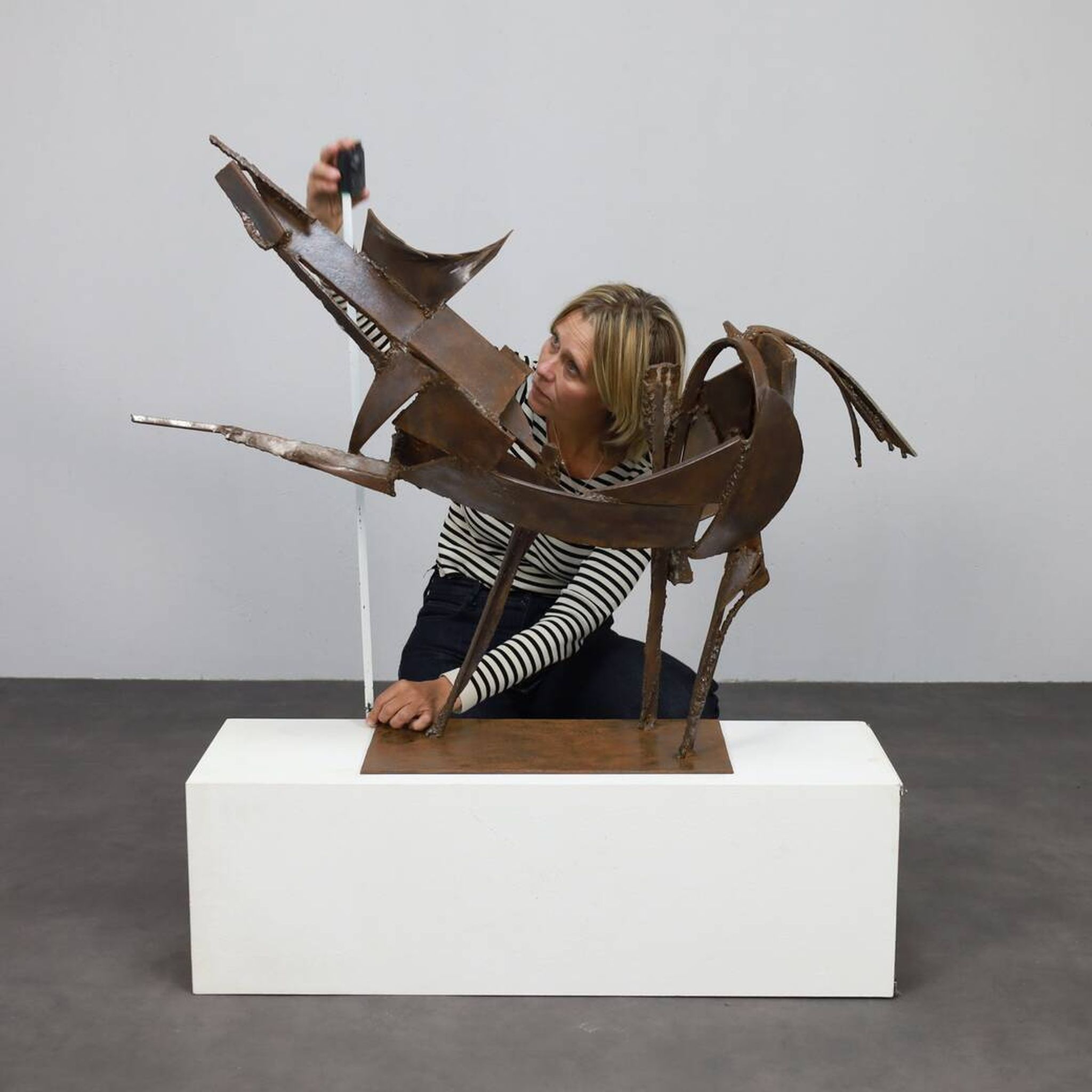 Iron horse sculpture by Raphael Saintenoy, Europe 1960s