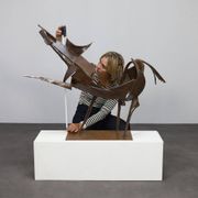 Iron horse sculpture by Raphael Saintenoy, Europe 1960s