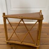 Rattan corner shelf, circa 1960