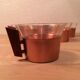 6 Scandinavian cups copper and teak Schott & Gen glass 70's
