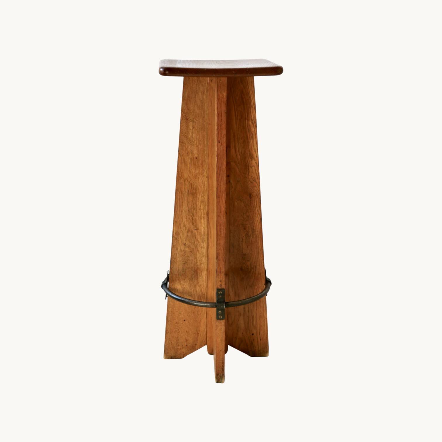 4 oak stools from France, 1950s.