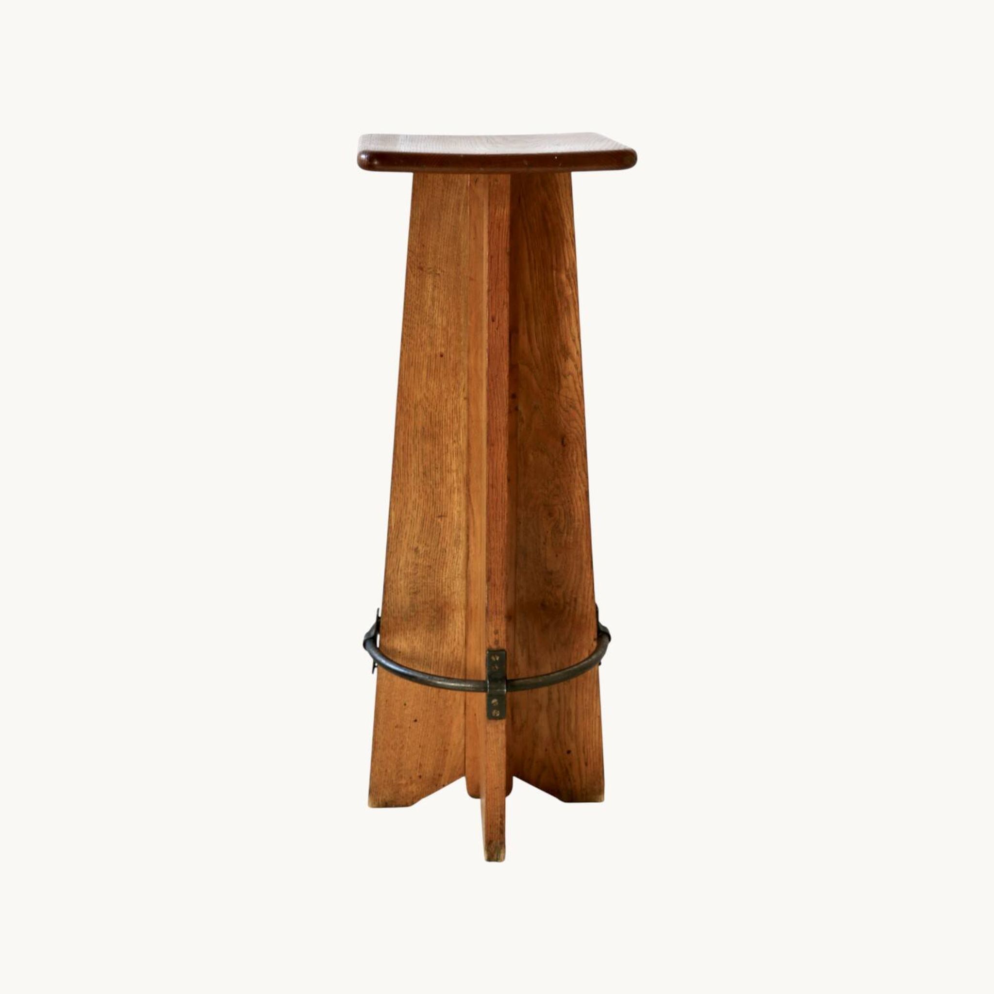 4 tabourets en chêne France, années 50