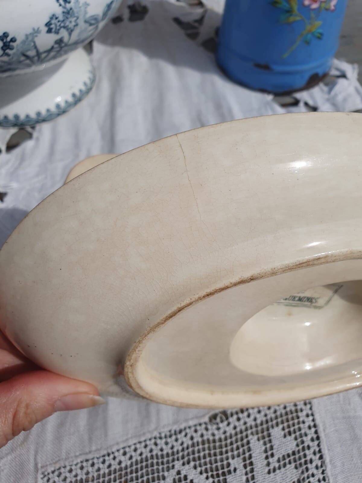 Snow gravy boat sarreguemines u& cie