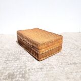 Vintage wicker case suitcase rattan