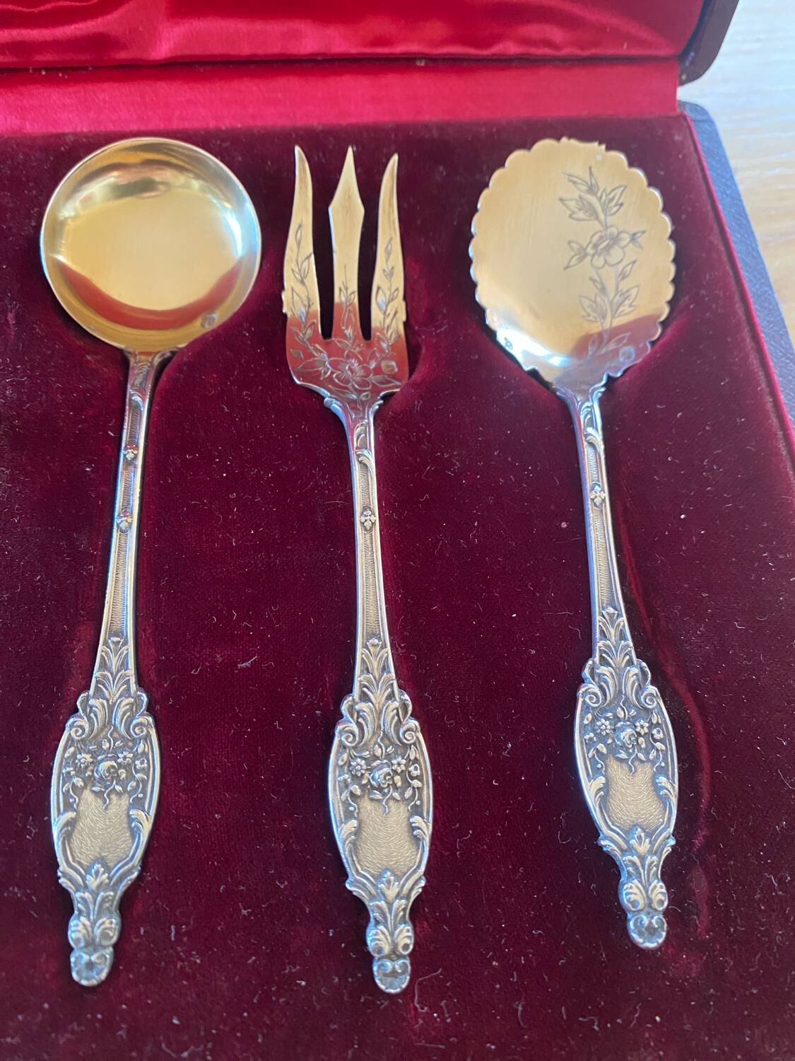 Solid silver mignardises cutlery set