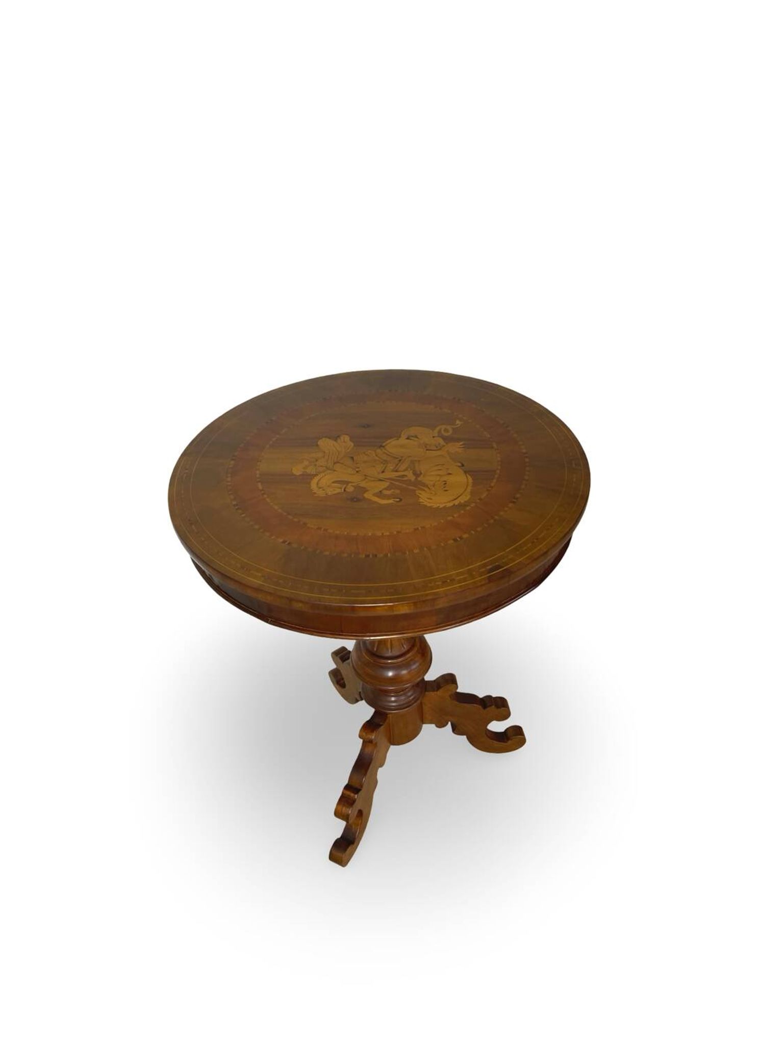 an antique Italian Sorrento occasional table top, from the 19th