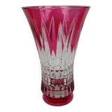 Pink crystal vase from Val Saint Lambert. Circa 1960.